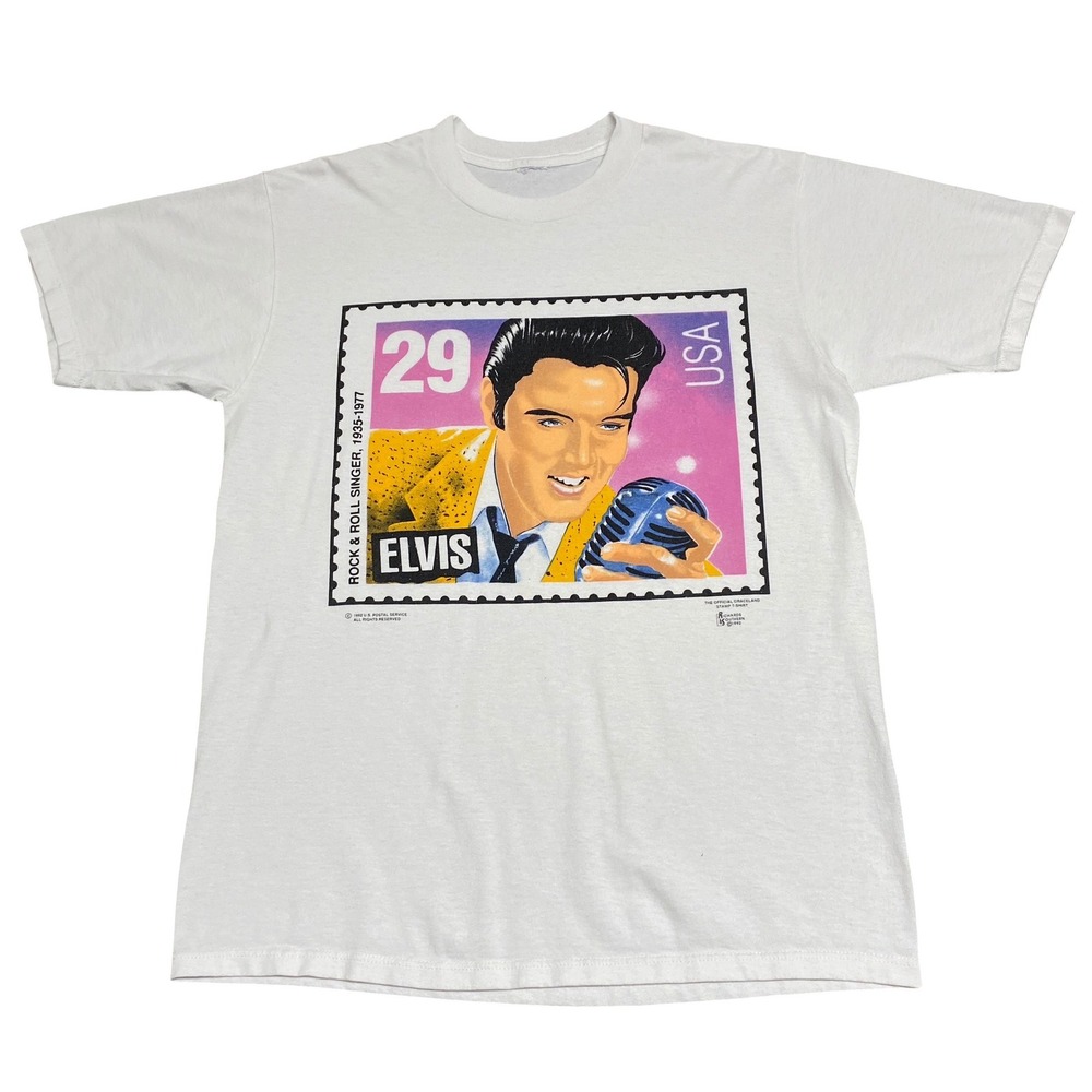 Vintage 1992 Elvis Graceland Stamp T-Shirt